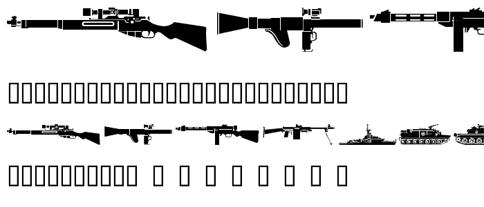 Military dingbats   Fenotype font